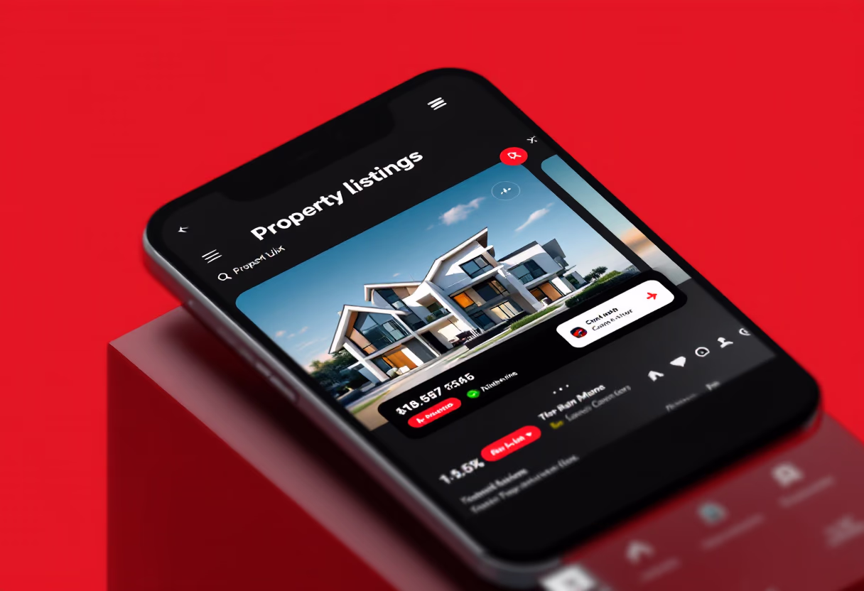 [interface] image of user interface showing property listings (for a real estate tech)