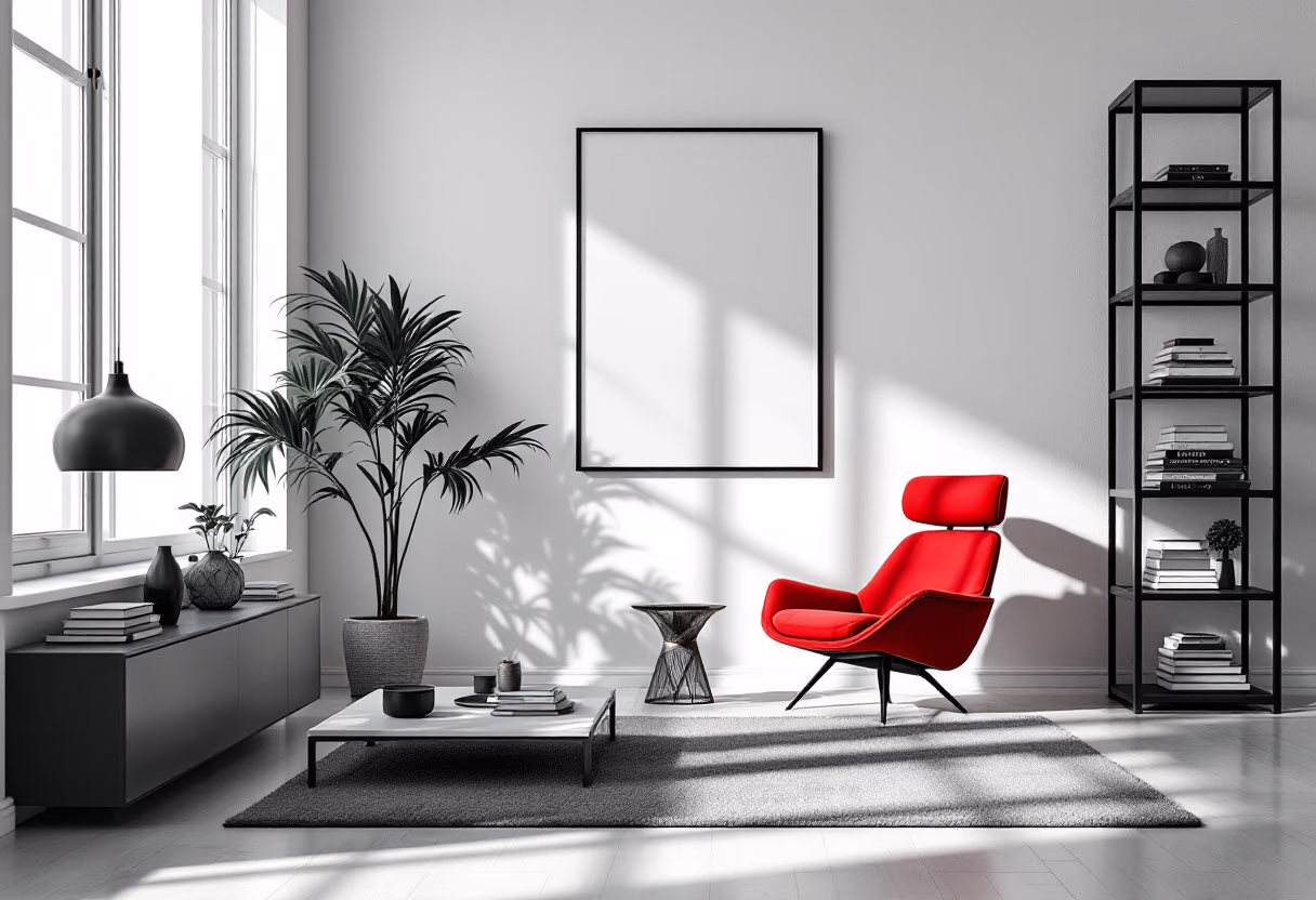 image of recent living room design project (for an interior design firm)