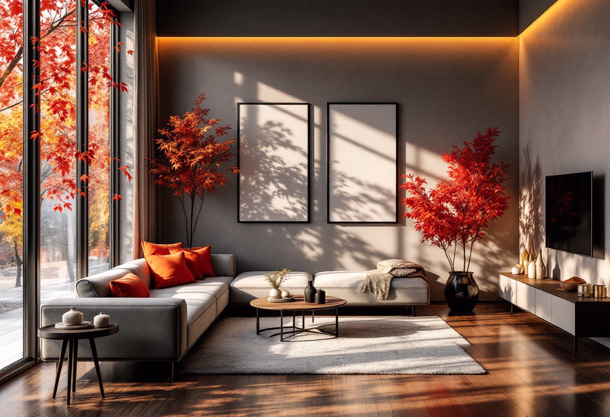 [background image] image of a home with autumn decor (for a cleaning service)